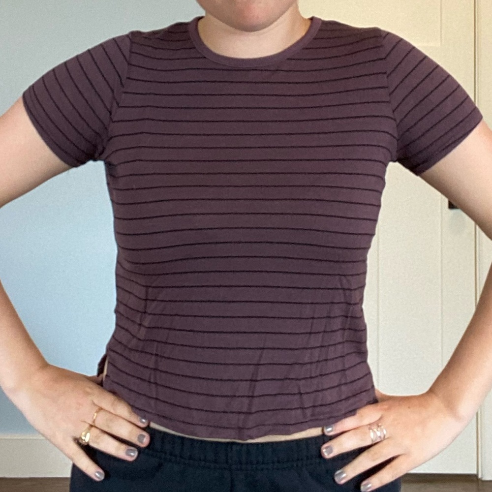 Purple and Black Striped Tee